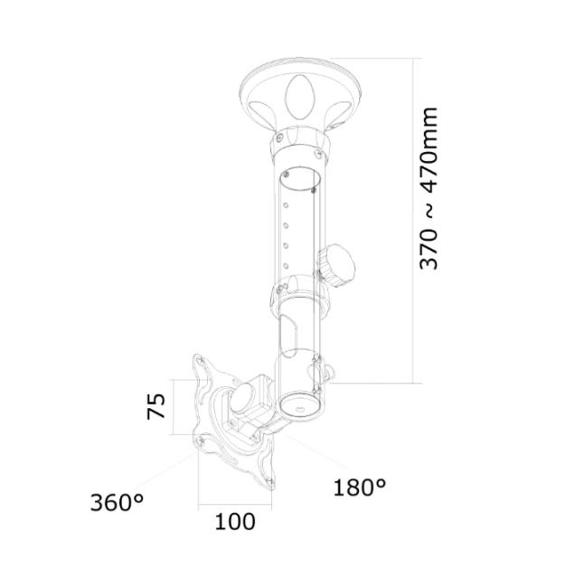 Стойка Neomounts by NewStar Flat Screen Ceiling Mount (Height: 37-47 cm)