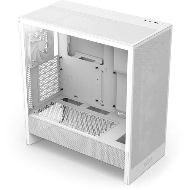 Кутия NZXT H5 Flow RGB 2024 White, Mid-Tower, 1 x USB 3.2 Type-A, 1 x USB 3.2 Gen 2x2 Type-C, 1 x Audio Jack, E-ATX (Up to 277 mm wide), ATX, Micro-ATX, Mini-ITX