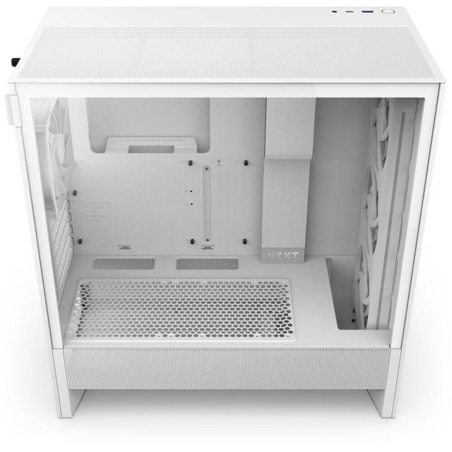 Кутия NZXT H5 Flow RGB 2024 White, Mid-Tower, 1 x USB 3.2 Type-A, 1 x USB 3.2 Gen 2x2 Type-C, 1 x Audio Jack, E-ATX (Up to 277 mm wide), ATX, Micro-ATX, Mini-ITX