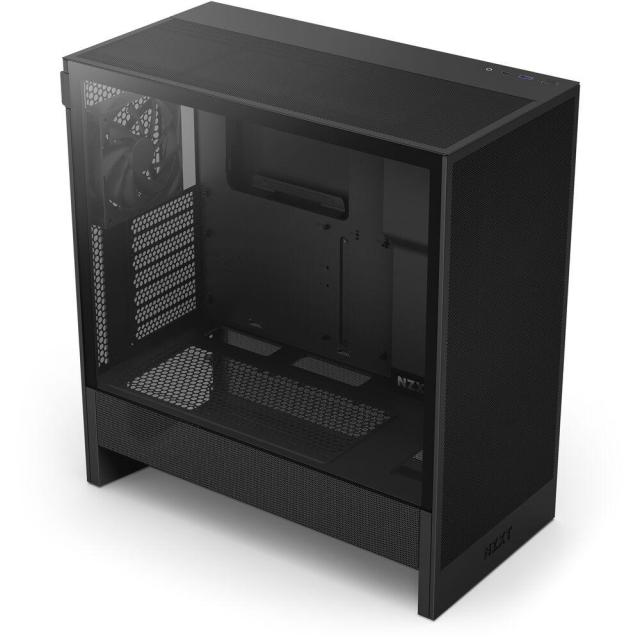 Кутия NZXT H5 Flow RGB 2024 Black, Mid-Tower, 1 x USB 3.2 Type-A, 1 x USB 3.2 Gen 2x2 Type-C, 1 x Audio Jack, E-ATX (Up to 277 mm wide), ATX, Micro-ATX, Mini-ITX