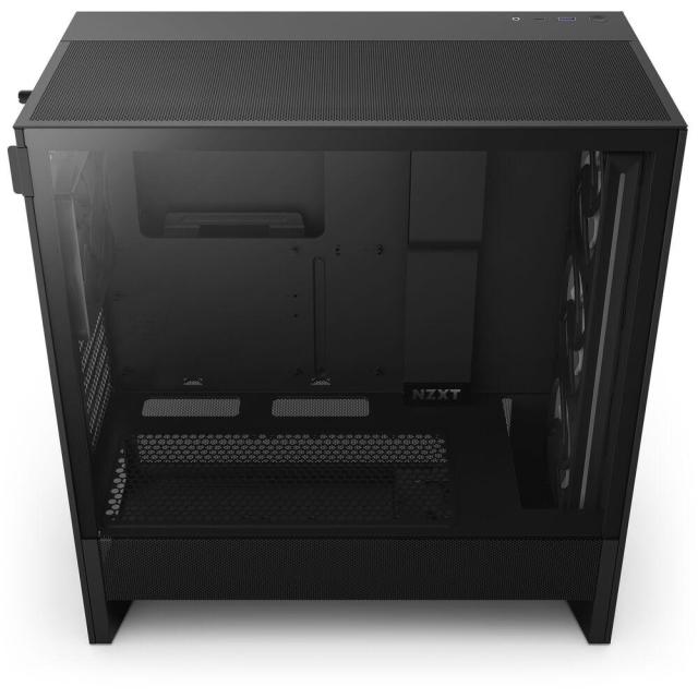 Кутия NZXT H5 Flow RGB 2024 Black, Mid-Tower, 1 x USB 3.2 Type-A, 1 x USB 3.2 Gen 2x2 Type-C, 1 x Audio Jack, E-ATX (Up to 277 mm wide), ATX, Micro-ATX, Mini-ITX