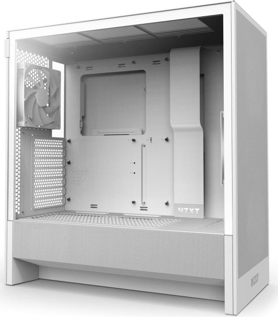 Кутия NZXT H5 Flow 2024 White, Mid-Tower, 1 x USB 3.2 Type-A, 1 x USB 3.2 Gen 2x2 Type-C, 1 x Audio Jack, E-ATX (Up to 277 mm wide), ATX, Micro-ATX, Mini-ITX