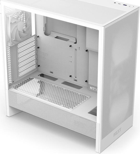 Кутия NZXT H5 Flow 2024 White, Mid-Tower, 1 x USB 3.2 Type-A, 1 x USB 3.2 Gen 2x2 Type-C, 1 x Audio Jack, E-ATX (Up to 277 mm wide), ATX, Micro-ATX, Mini-ITX