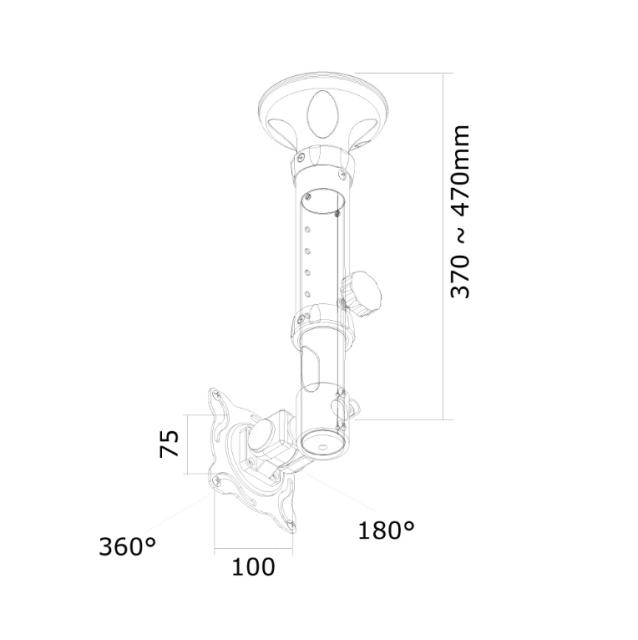 Стойка Neomounts by NewStar Flat Screen Ceiling Mount (Height: 37-47 cm)