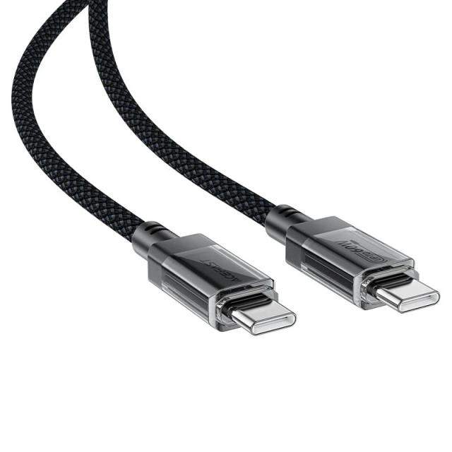 Acefast Кабел USB-C to USB-C Cable 60W Stainless steel in transparent shell 1.2m - C12-03 - Black