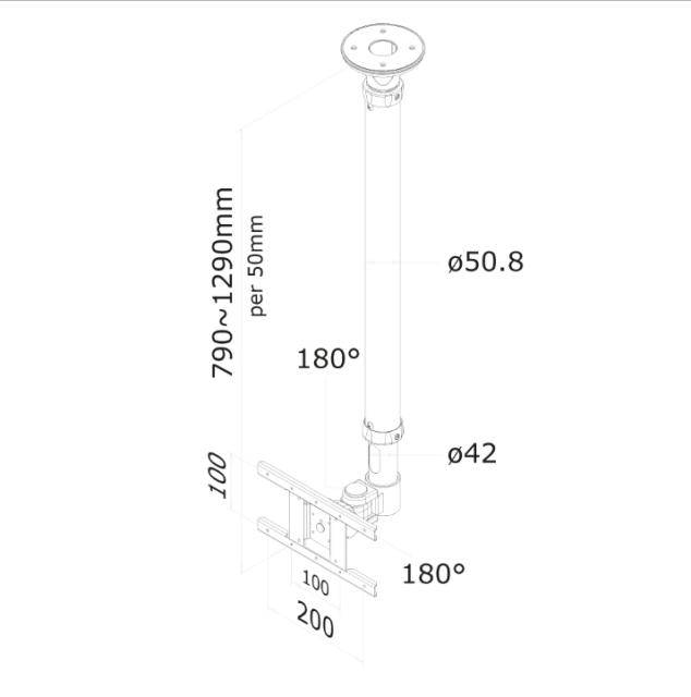 Стойка Neomounts by NewStar Flat Screen Ceiling Mount (Height: 79-129 cm)