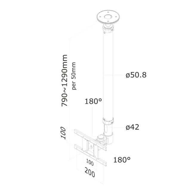 Стойка Neomounts by NewStar Flat Screen Ceiling Mount (Height: 79-129 cm)