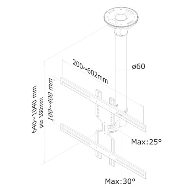 Стойка Neomounts by NewStar Flat Screen Ceiling Mount (Height: 64-105 cm)