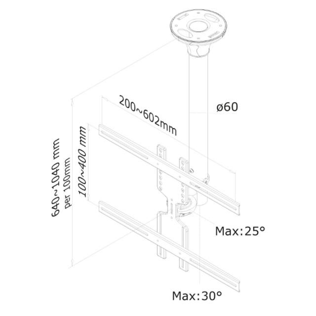 Стойка Neomounts by NewStar Flat Screen Ceiling Mount (Height: 64-105 cm)
