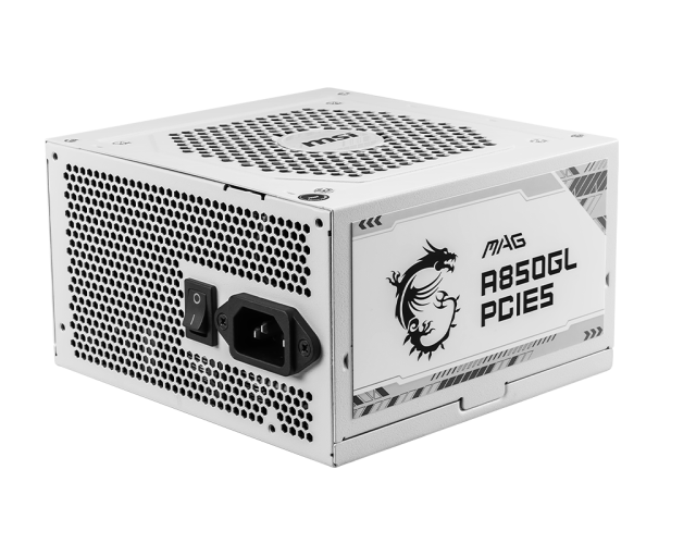 Захранване MSI MAG A850GL PCIE5 WHITE, 850W, Active PFC, Full Modular, 80 PLUS Gold, ATX 3.1