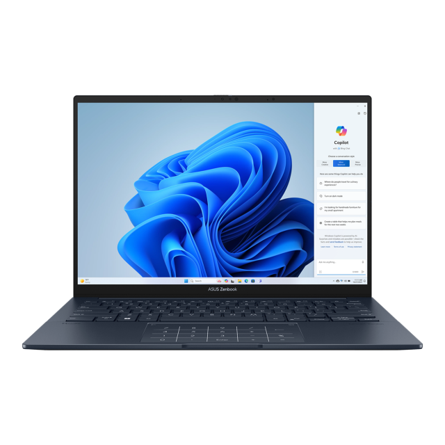 Лаптоп ASUS  Zenbook 14 OLED UX3405CA-QL077W, Intel Core Ultra 5 125H 14C  (1.2/4.5GHz, 18MB Cache), 14.0" (35.56 cm) OLED, Intel Arc Graphics, 16GB LPDDR5x, 1TB SSD, Windows 11 Home