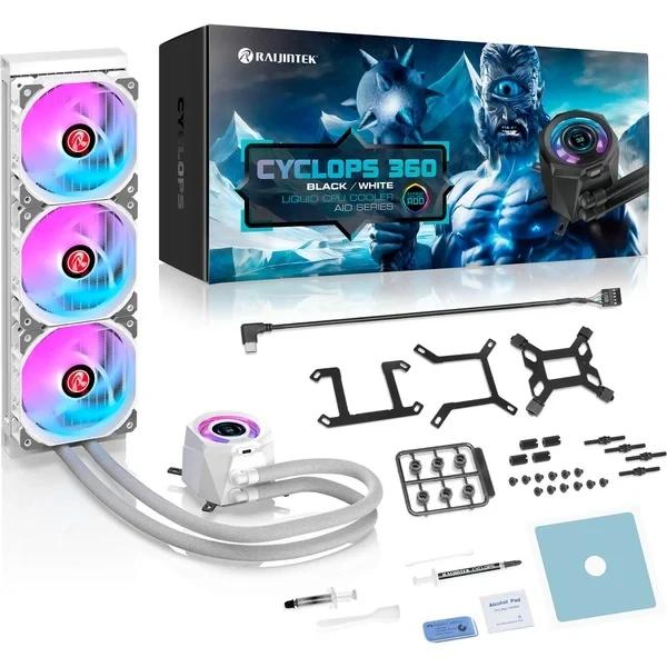 Охладител за процесор Raijintek Water Cooling, CYCLOPS 360 White, LGA1851/LGA1700/AM5