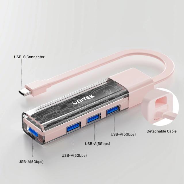 Хъб Unitek 4 портов USB-C/USB-A 3.0 