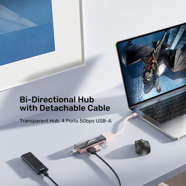 Хъб Unitek 4 портов USB-C/USB-A 3.0 