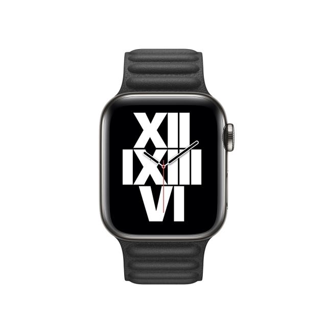 Каишка за часовник Apple Watch 40mm Band: Black Leather Link - Large