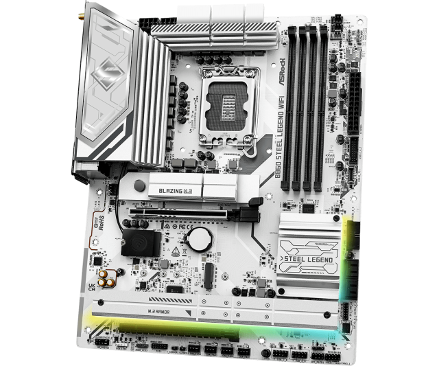 Дънна платка ASRock B860 STEEL LEGEND WIFI 6E, LGA1851, 4x DDR5, 3x M.2, 4x SATA 6Gb/s, Wi-Fi 6E, BLUETOOTH 5.3, HDMI, DP. ATX