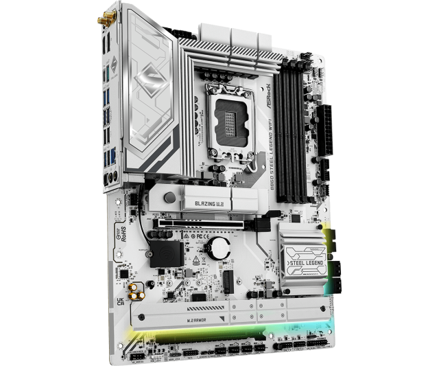 Дънна платка ASRock B860 STEEL LEGEND WIFI 6E, LGA1851, 4x DDR5, 3x M.2, 4x SATA 6Gb/s, Wi-Fi 6E, BLUETOOTH 5.3, HDMI, DP. ATX