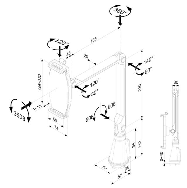 Стойка Neomounts by NewStar Tablet & Smartphone Arm (universal for all tablets & most smartphones)