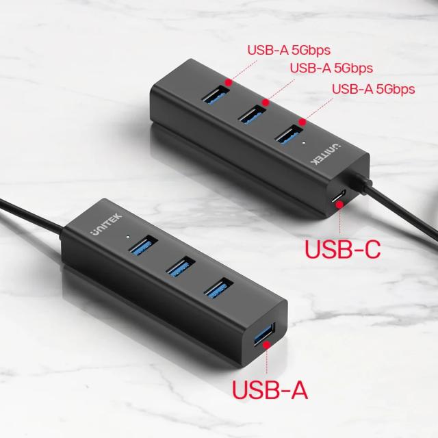 USB хъб Unitek 4-портов, 4 x USB 3.0, 1.2m, USB 3.0/2.0