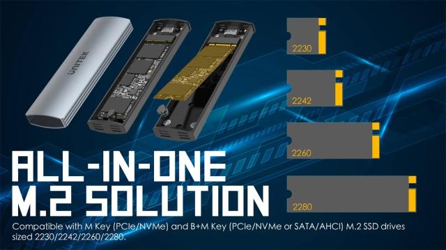 Kутия Unitek S1230A, M.2 NVMe/SATA, USB Type-C