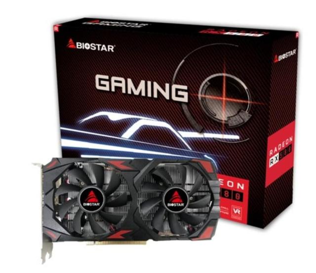 Видео карта BIOSTAR AMD Radeon RX580 8GB GDDR5, 256-bit, HDMI, 2xDP