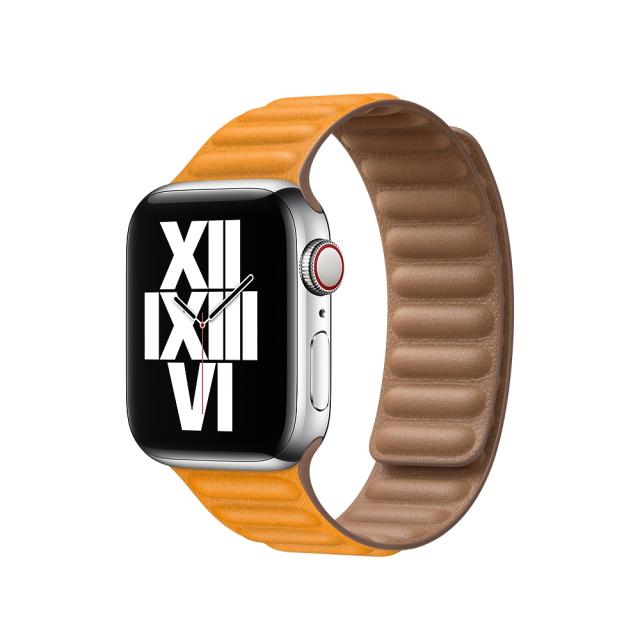 Каишка за часовник Apple Watch 40mm Band: California Poppy Leather Link - Small (Seasonal Fall 2020)