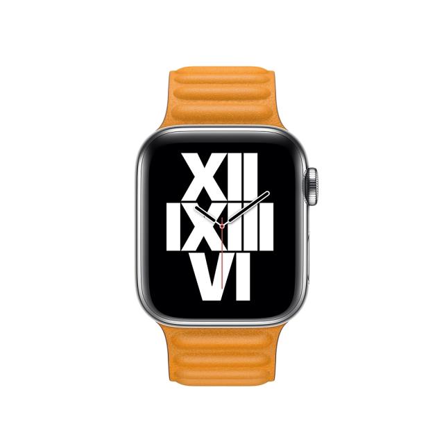 Каишка за часовник Apple Watch 40mm Band: California Poppy Leather Link - Small (Seasonal Fall 2020)