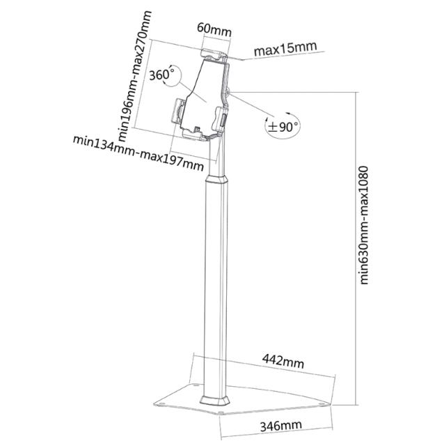Стойка Neomounts by NewStar Tablet Floor Stand (fits most 7.9-10.5" tablets)