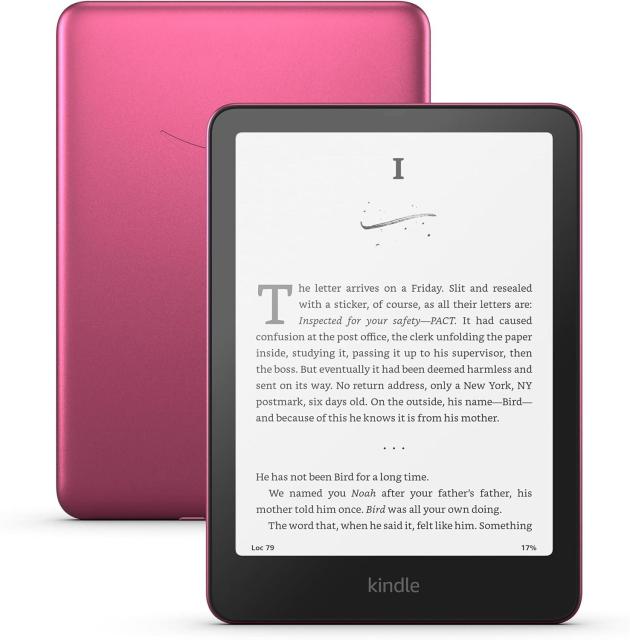 Електронна книга eBook Kindle Paperwhite Signature Edition 2024, 12 генерация, 7" (17.78 cm), 32GB, Wi-Fi/Bluetooth, IPX8, metalilic rasberry