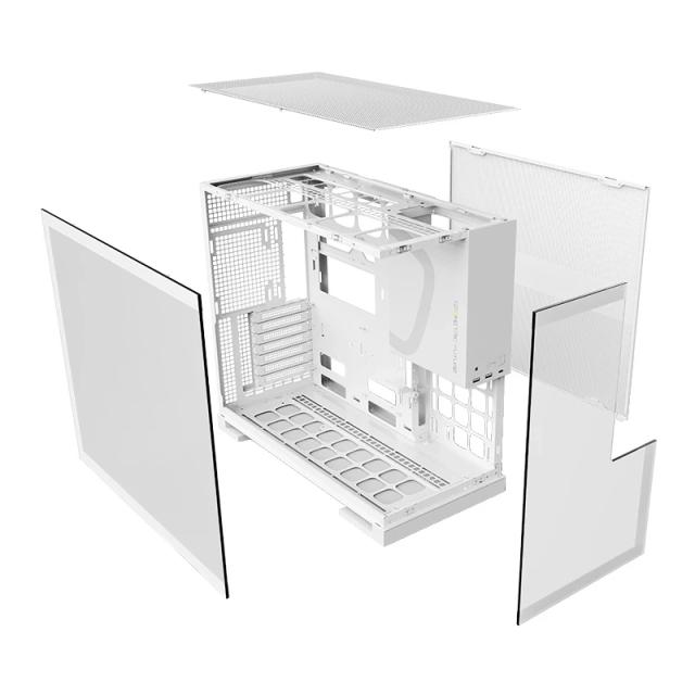 Кутия Geometric Future Model 5 White, Middle Tower, 1 x USB 3.2 Gen 2 Type-C, 2 x USB 3.0, HD Audio x 1, EATX / ATX / mATX / Mini-ITX