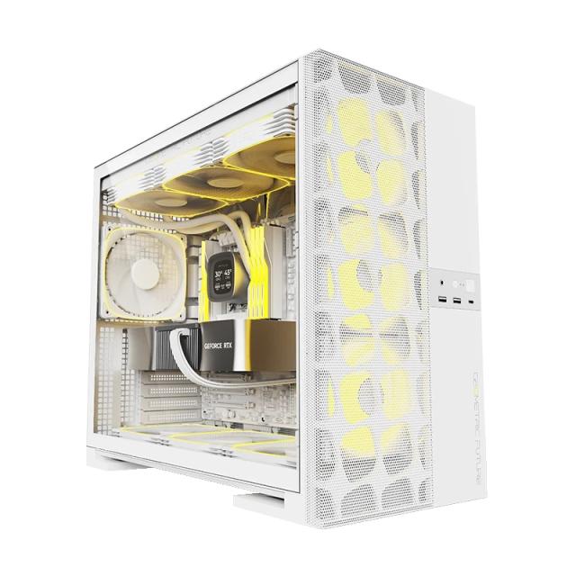 Кутия Geometric Future Model 5 Vent White, Middle Tower, 1 x USB 3.2 Gen 2 Type-C, 2 x USB 3.0, HD Audio x 1, EATX / ATX / mATX / Mini-ITX