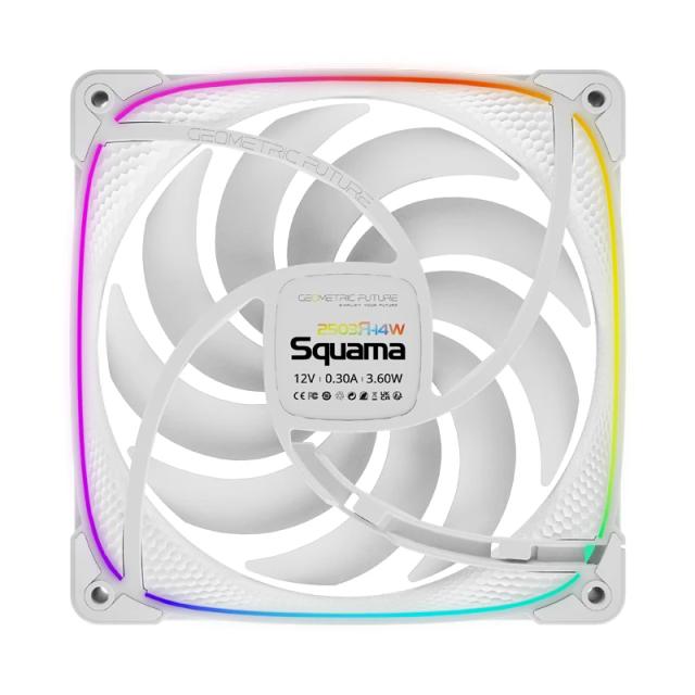 Комплект вентилатори Geometric Future Reversed - Squama 2503RW-14, 3 x 140mm, ARGB, 4 pin PWM, White