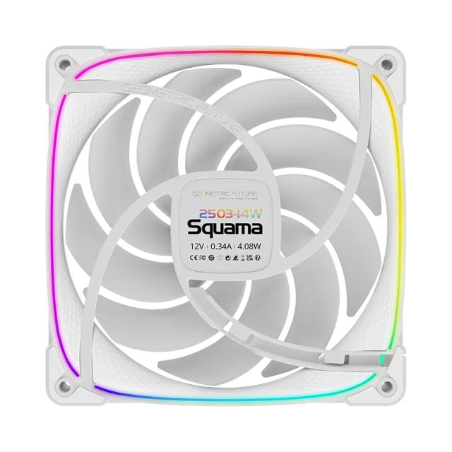 Вентилатор Geometric Future Squama 2503W-14, 140mm, ARGB, 4 pin PWM, White