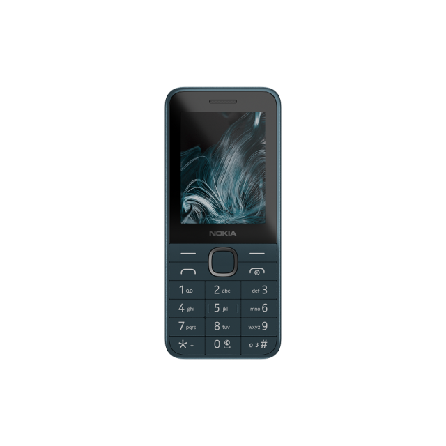 GSM Nokia 225 4G DS 2025, 2.4" (6.10 cm) QVGA TFT дисплей, Unisoc T107, 64MB RAM, 128MB Flash памет (+ microSD), 0.3 MPix камера, Bluetooth, DARK BLUE