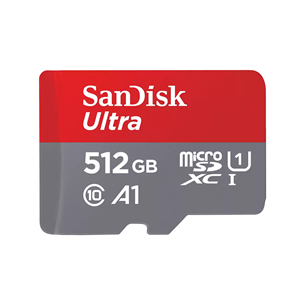 Карта памет SANDISK Ultra microSDXC, 512GB, A1, U1, Class 10, скорост на четене 150MB/s, с адаптер SD