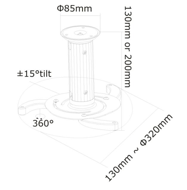 Стойка Neomounts by NewStar Projector Ceiling Mount (height: 8-15 cm), silver