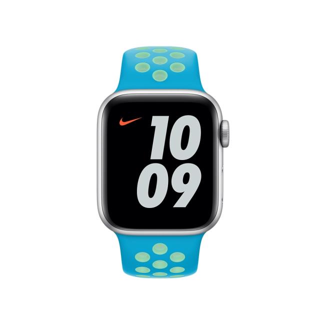 Каишка за часовник Apple Watch 40mm Chlorine Blue/Green Glow Nike Sport Band - Regular