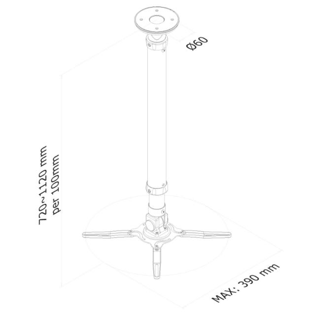 Стойка Neomounts by NewStar Projector Ceiling Mount (height: 72-112 cm)