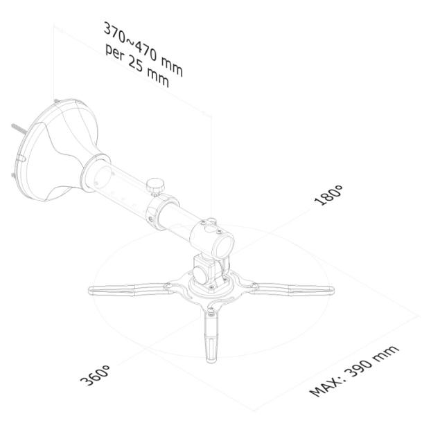 Стойка Neomounts by NewStar Projector Wall Mount (length: 37-47 cm = ultra short throw), silver