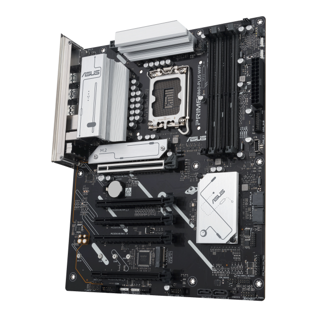 Дънна платка ASUS PRIME B860-PLUS WIFI, LGA1851, 4x DDR5, 2x M.2, 4x SATA 6Gb/s, Wi-Fi 6E, Bluetooth v5.3, HDMI, DP, ATX