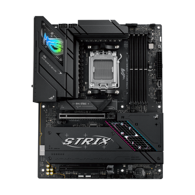 Дънна платка ASUS ROG STRIX B850-F GAMING WIFI, AM5, 4x DDR5, 4x M.2, 2x SATA 6Gb/s, Wi-Fi 7, Bluetooth v5.4, HDMI, DP, ATX