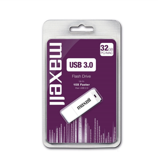 USB памет MAXELL Speedboat, 32GB, USB 3.0 бяла