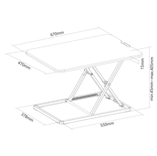 Стойка Neomounts by NewStar Workstation - sit-stand workplace (height adjustment: 4-40 cm)