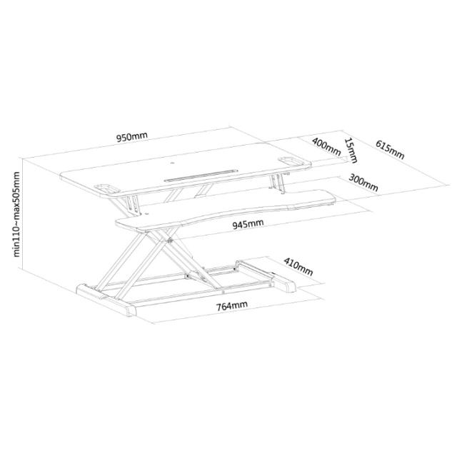 Стойка Neomounts by NewStar Workstation - sit-stand workplace (height adjustment: 11-51 cm)