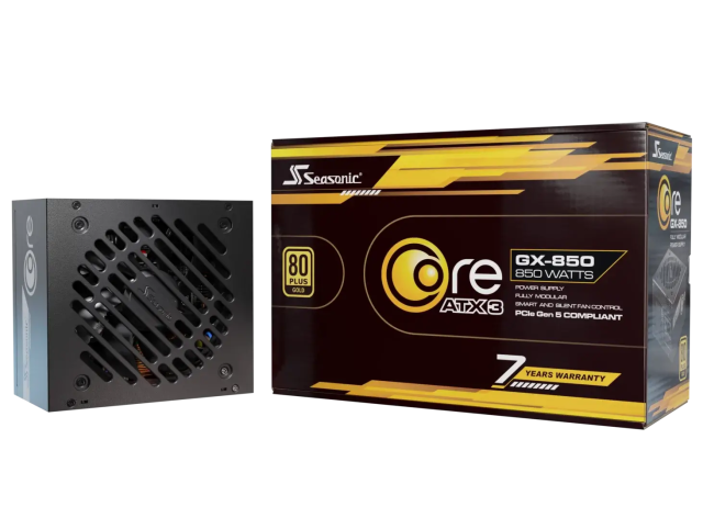 Захранване Seasonic CORE GX 850W, Active PFC, 80 PLUS Gold, ATX 3.1, PCIe 5.0, Fully Modular