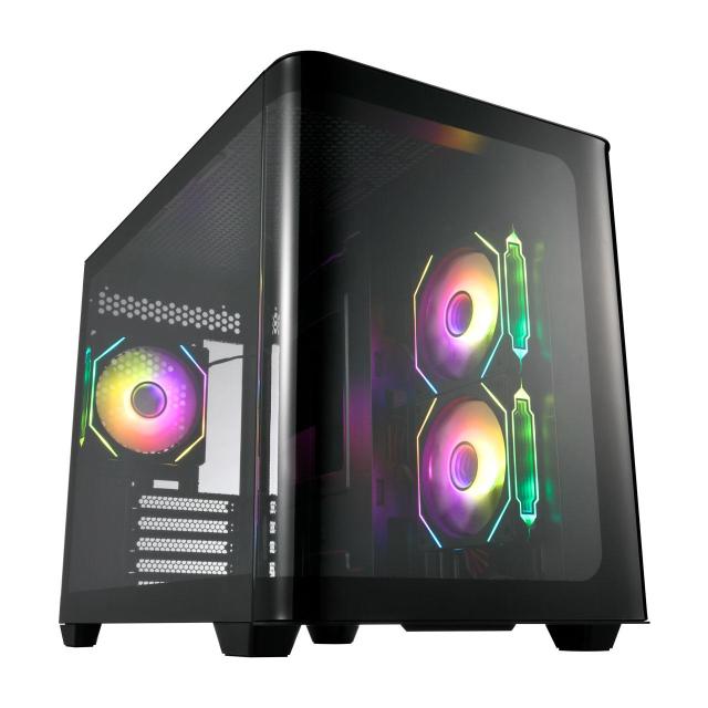 Кутия FSP S380-BA ARGB, Mid-Tower, 2 x USB 3.0, 1 x USB Type-C, Micro ATX, Mini-ITX