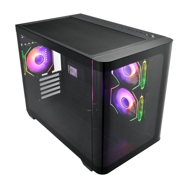 Кутия FSP S380-BA ARGB, Mid-Tower, 2 x USB 3.0, 1 x USB Type-C, Micro ATX, Mini-ITX