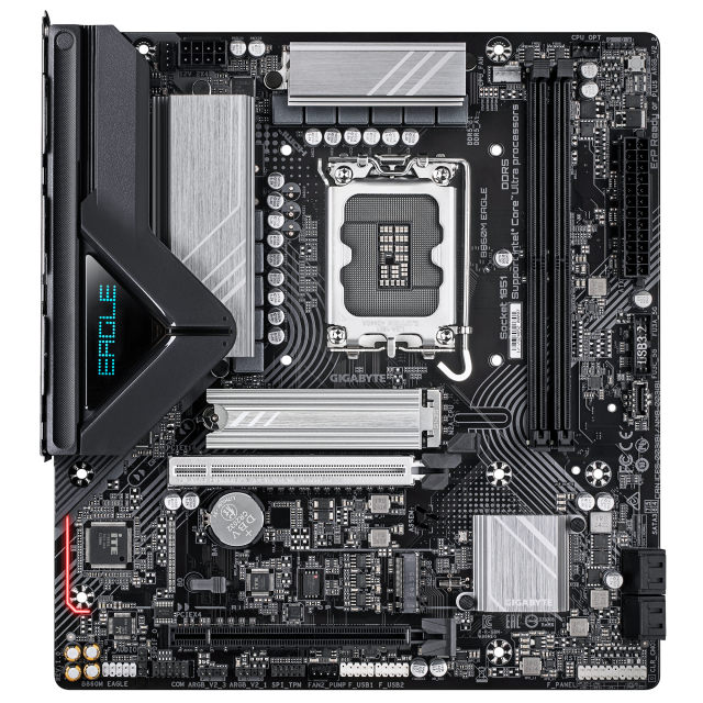 Дънна платка GIGABYTE B860M EAGLE, LGA1851, 4x DDR5, 2x M.2, 4x SATA 6Gb/s, HDMI, DP, Micro ATX