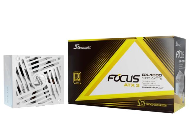 Захранване Seasonic FOCUS GX-1000 V4 WHITE, 1000W, Active PFC, 80 PLUS Gold, ATX 3.1, PCIe 5.1, Fully Modular