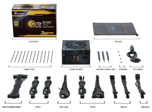 Захранване Seasonic CORE GX-850 V2, 850W, Active PFC, 80 PLUS Gold, ATX 3.1, PCIe 5.1, Fully Modular